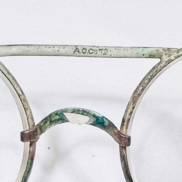 Antique Vintage Motorcycle Glasses W/ Side Leather Metal Wire Frame Round Lens - Picture 12 of 16